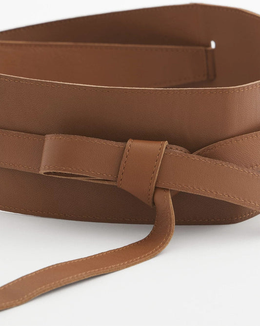 Chico's Women | Leather Double-Sided Obi Belt BROWN