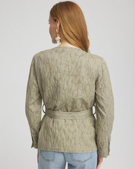 Chico's Women | Jacquard Gauze Belted Field Jacket WASHED SAGE
