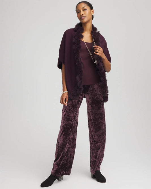 Chico's Women | Petite Crushed Velvet Wide-Leg Pants NIGHT BLOOM