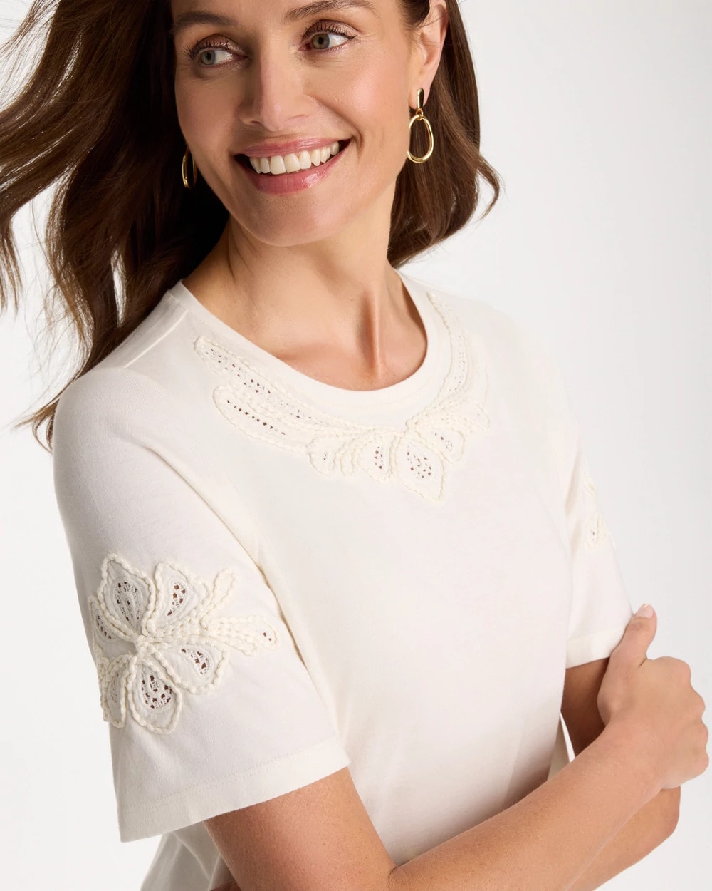 3D Cutwork Knit Tee - US 9031
