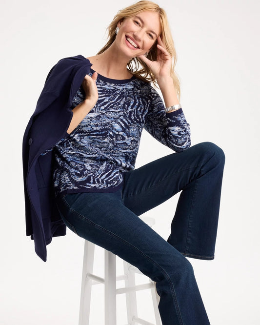 Ella Intarsia Bateau Pullover Sweater - US 7879