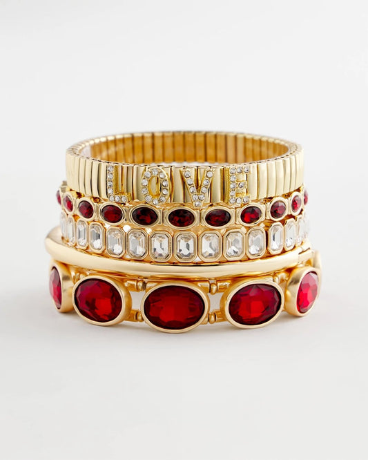 Gold Bezel Set Stretch Tennis Bracelet - US 1261