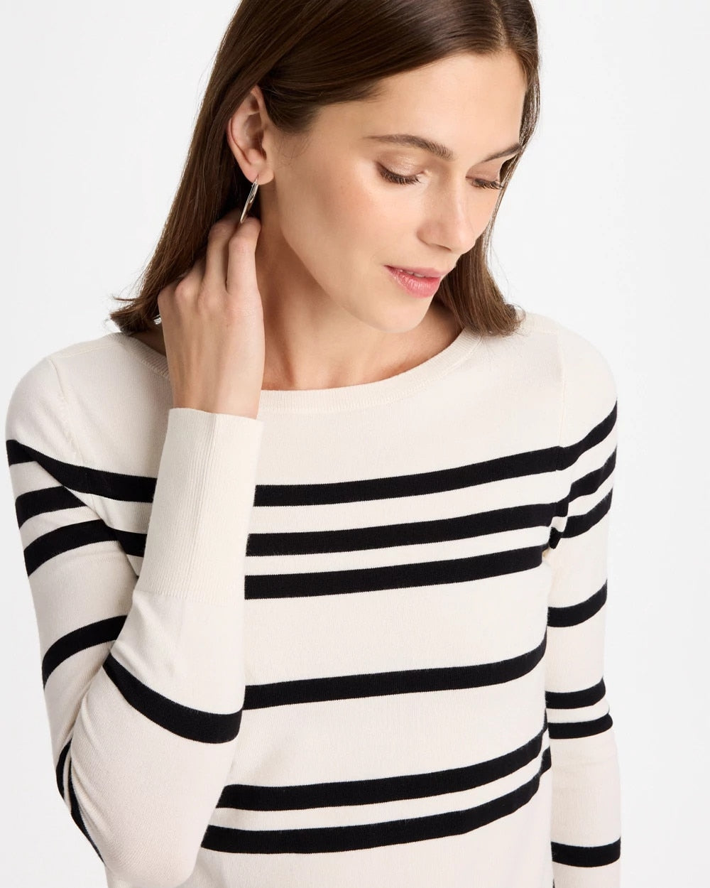 Ella Striped Bateau Pullover Sweater - US 3200