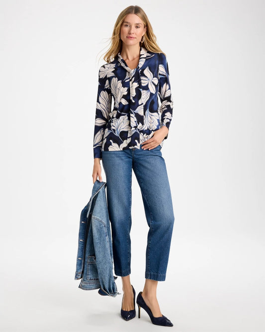 Floral Tie-Neck Tunic - US 2756