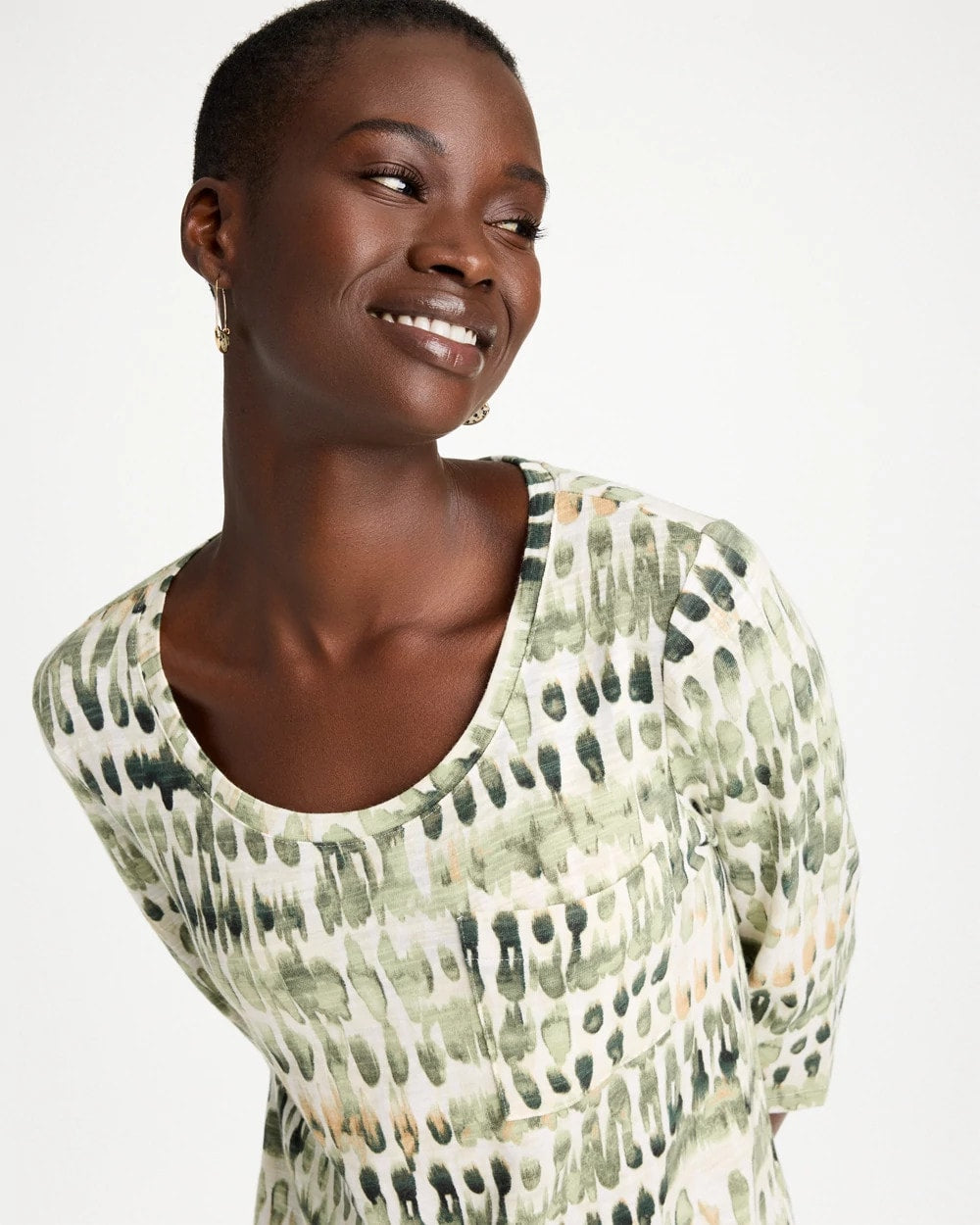 Printed Cotton Slub Tee - US 2522