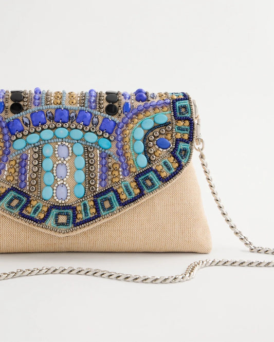 Beaded Canvas Clutch - US 2884