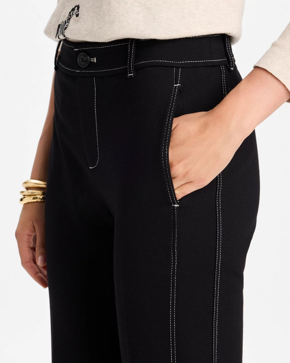 Emme Wide-Leg Ponte Pants - US 9040