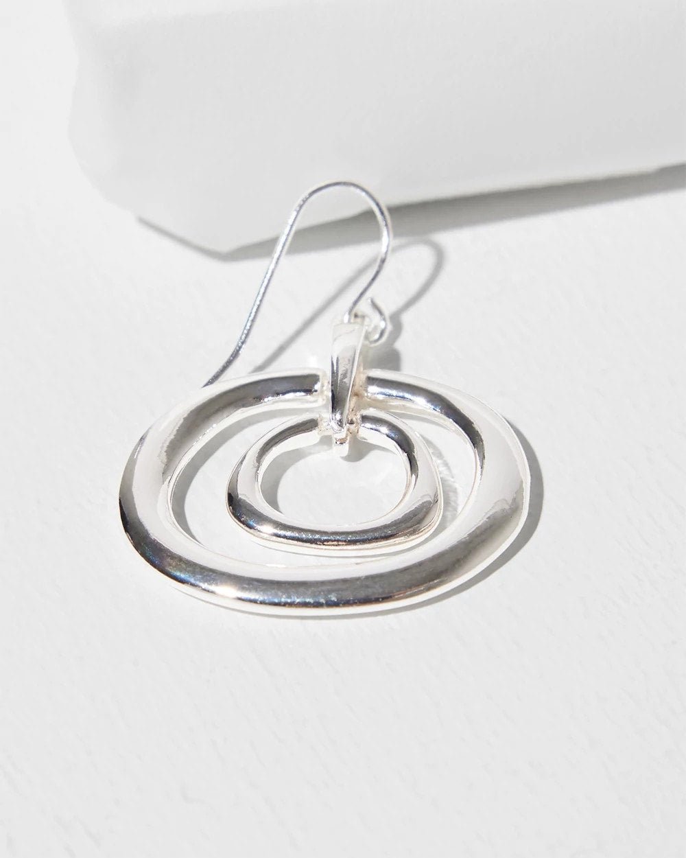 Silver Tone Drop Pendant Earrings - US 8919