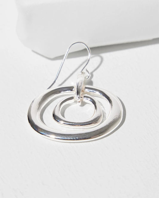 Silver Tone Drop Pendant Earrings - US 8919