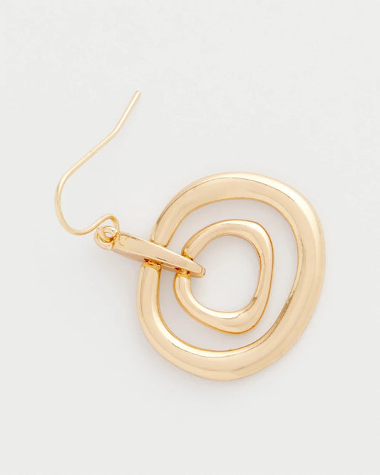 Gold Tone Drop Pendant Earrings - US 4549