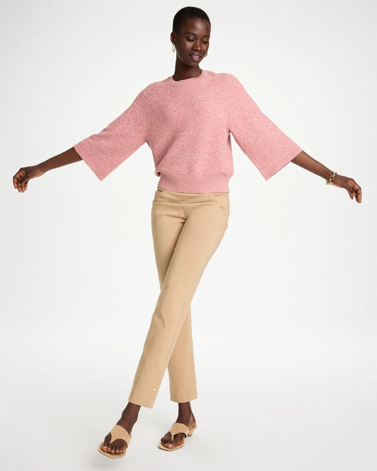 Cotton-Blend 3/4 Sleeve Pullover - US 3129
