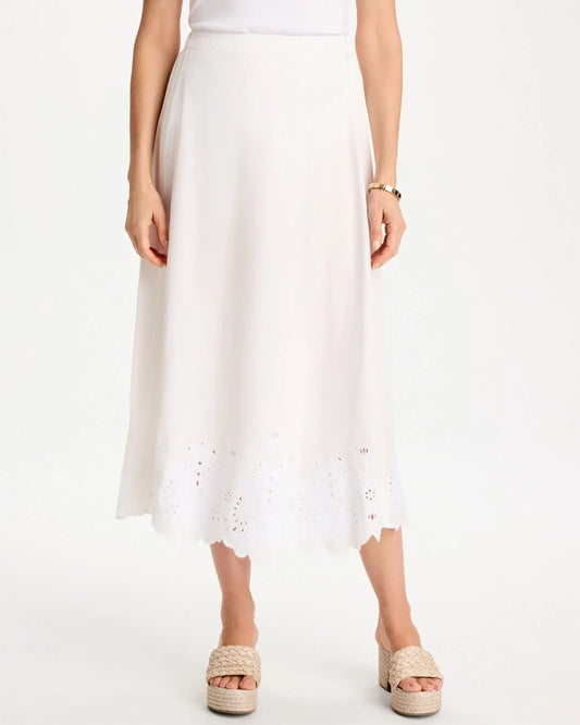 Twill Embroidered Hem Skirt - US 1399