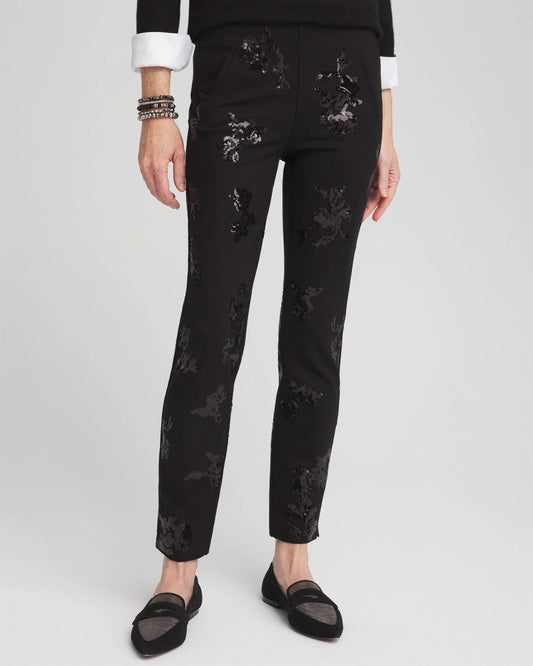 Juliet Floral Sequin Ankle Pants - US 6004
