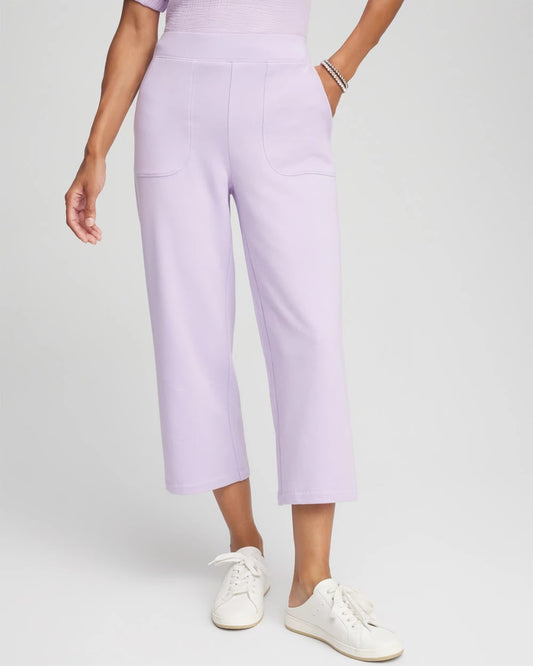 Zenergy® French Terry Gauze-Inset Cropped Pants - US 2239