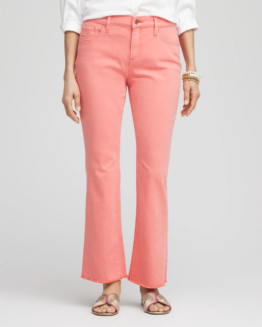 Girlfriend Fray Hem Kick Flare Jeans - US 3849