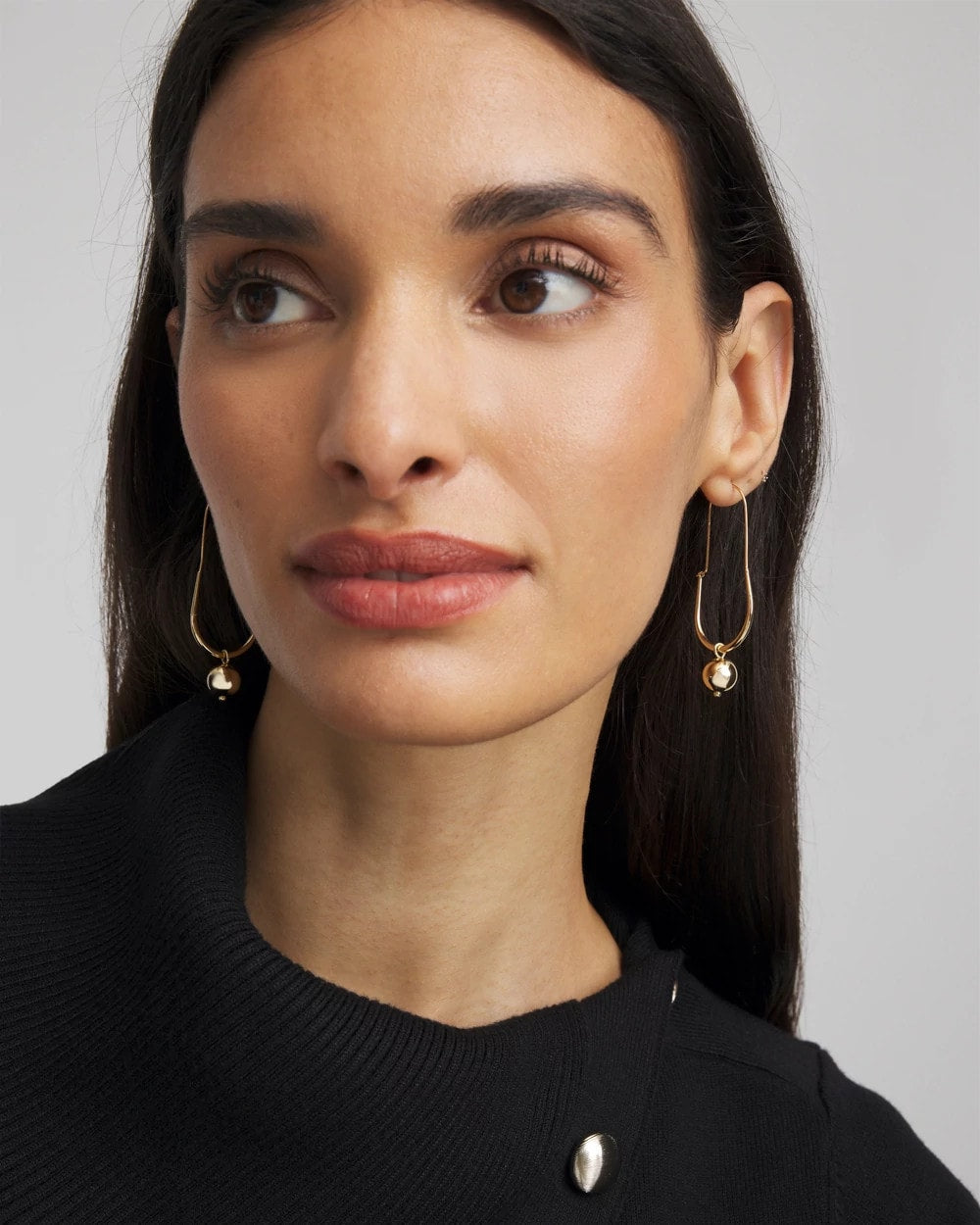 Gold Bead Threader Earrings - US 7321
