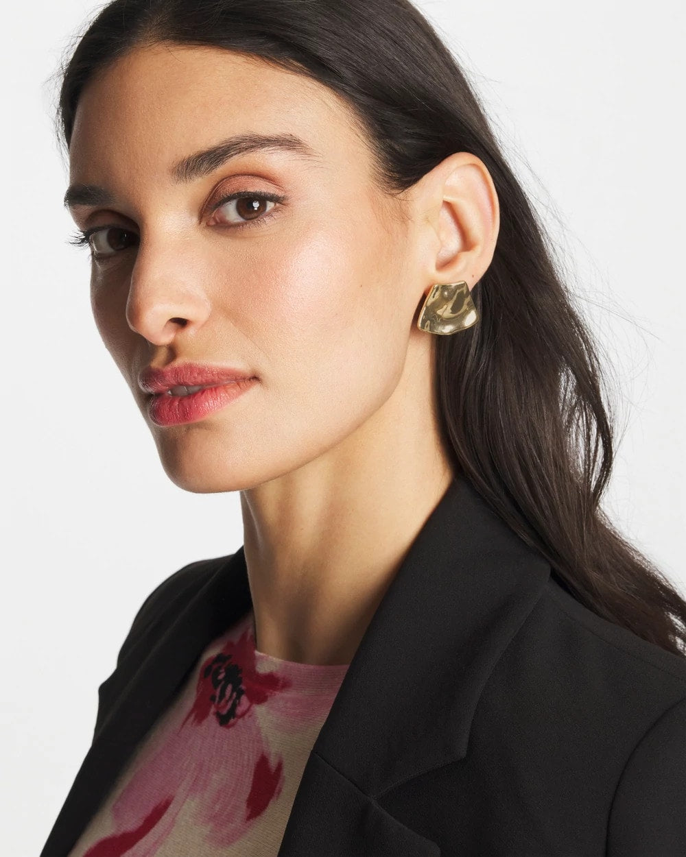 Gold Fan Clip On Earrings - US 8853