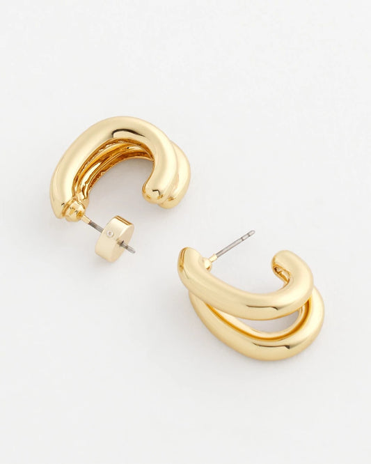 Gold Double Mini Hoop Earrings - US 3472