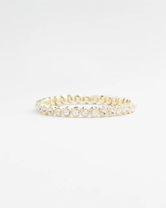 Goldtone Stretch Tennis Bracelet - US 2702