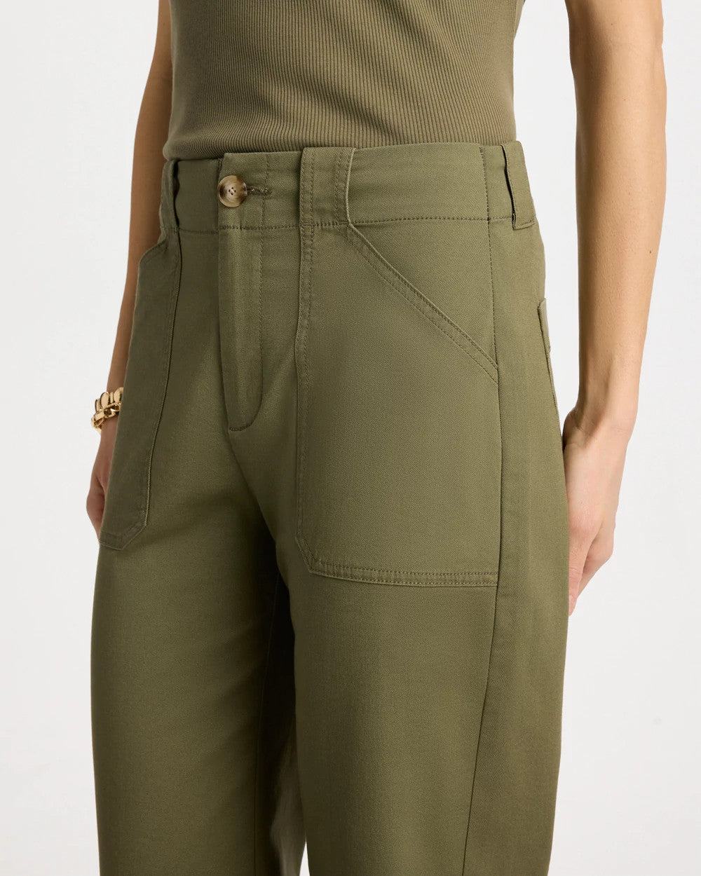High Hem Straight Crop Pants - US 6433