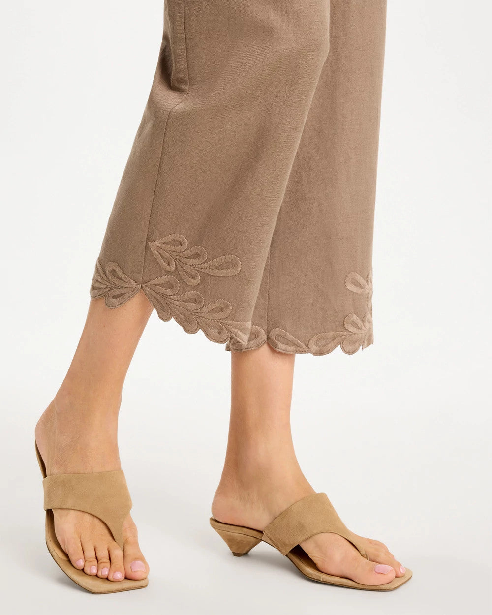 Linen Fly Front Pants - US 7282