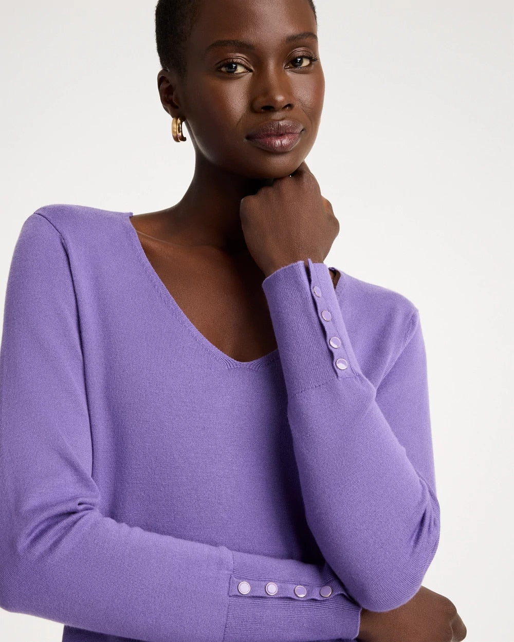 Ella V-Neck Pullover Sweater - US 5883