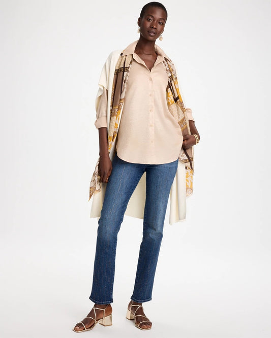 Chiffon Collared Long-Sleeve Tunic - US 3343