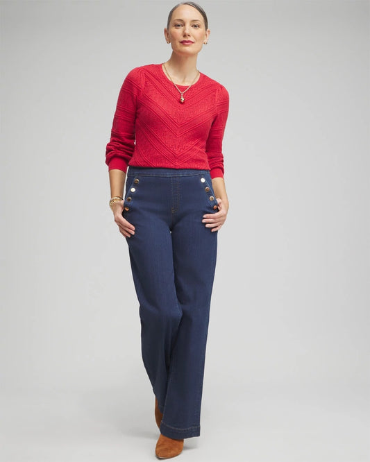 Pointelle Cashmere Blend Pullover - US 0802