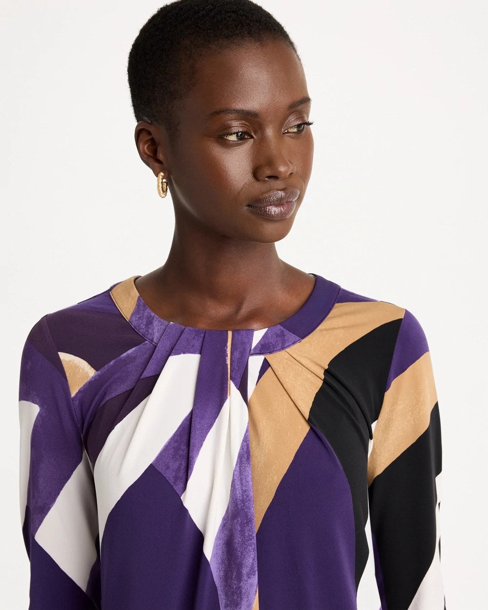 Travelers™ Knit Printed Twist-Front Dress - US 5192