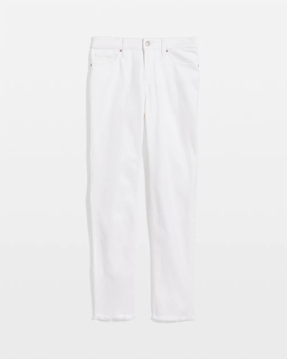 No-Stain Girlfriend Frayed Ankle Jeans - US 6860