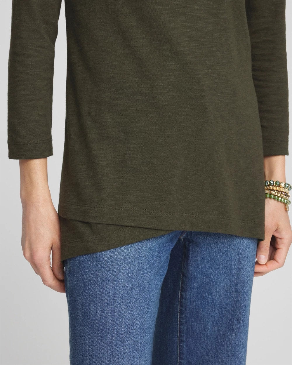 3/4 Sleeve Overlap Tunic - US 2471