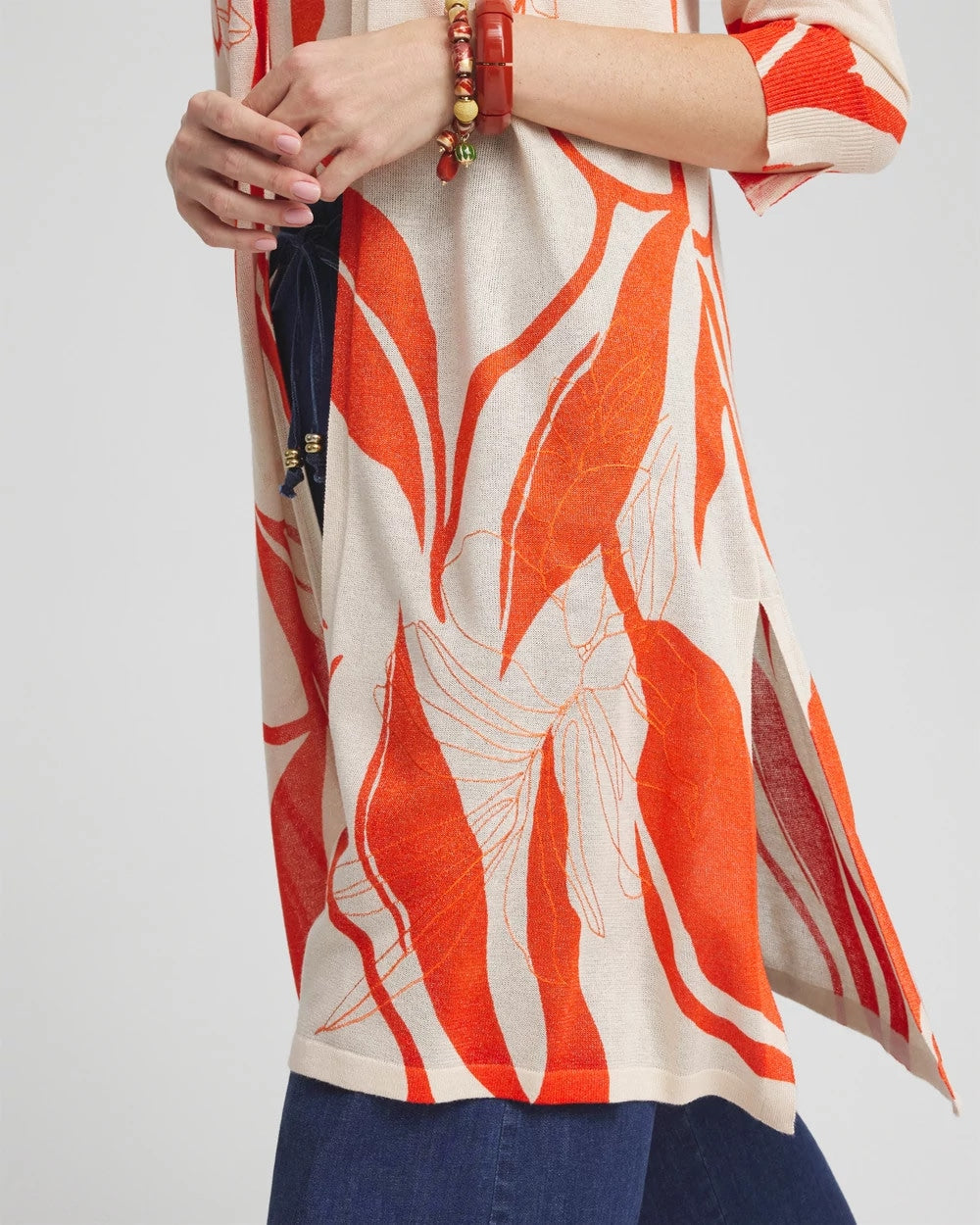 Embroidered Leaves Cardigan - US 0797