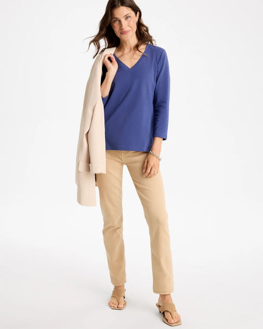 Cotton Stretch 3/4 Sleeve Tee - US 1239