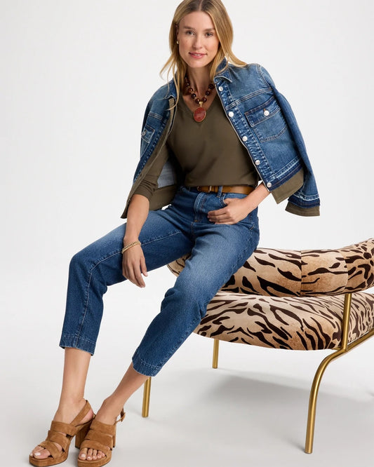 Cotton Stretch 3/4 Sleeve Tee - US 0473