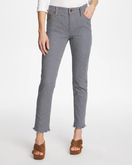 Pinnacle Stripe Girlfriend Ankle Jeans - US 4060