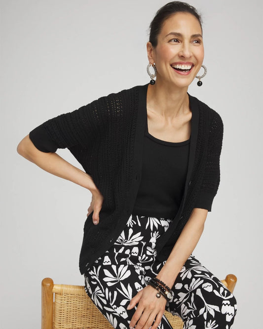 Dolman Pointelle Cardigan - US 6945