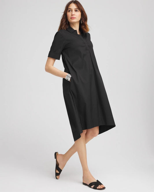 High-Low Hemmed Popover Shirtdress - US 2941
