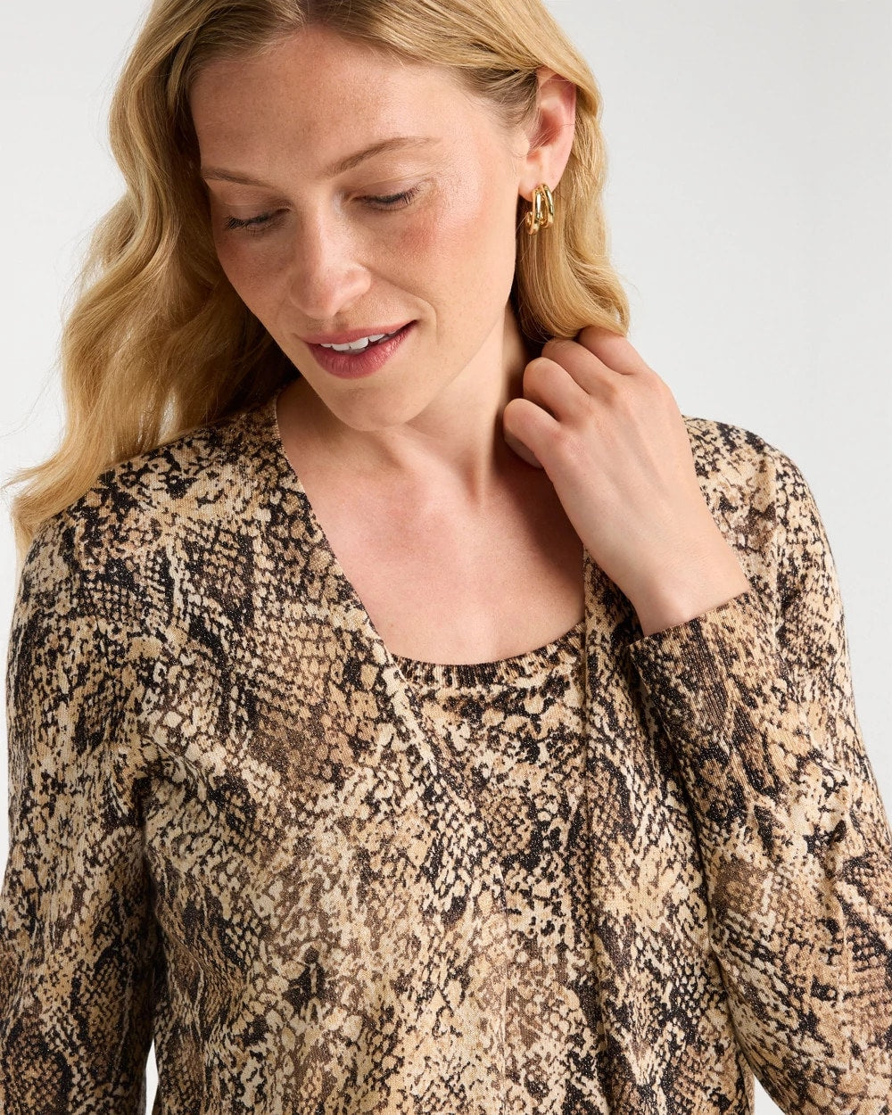 Ella Python Animal Print Cardigan - US 8822