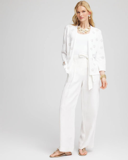 Floral Clear Sequined Cardigan - US 7828