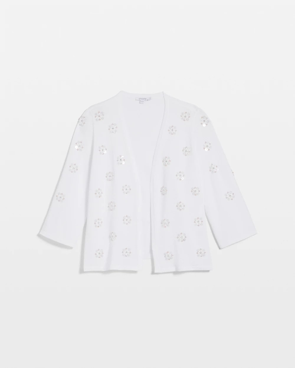 Floral Clear Sequined Cardigan - US 7828