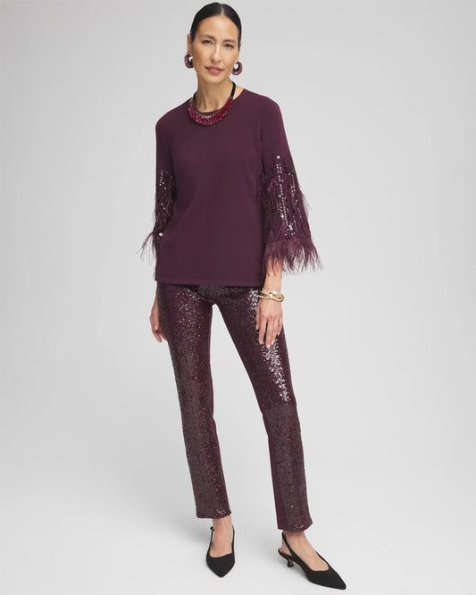 Juliet Sequin Front Ankle Pants - US 6407