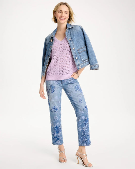 Sequin Pointelle Pullover - US 4175