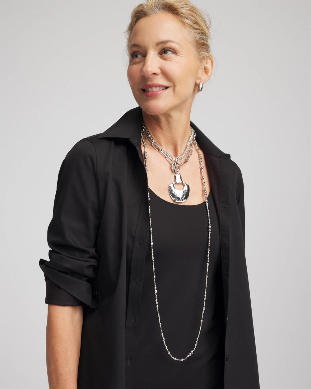 Silvertone Tennis Necklace - US 9498
