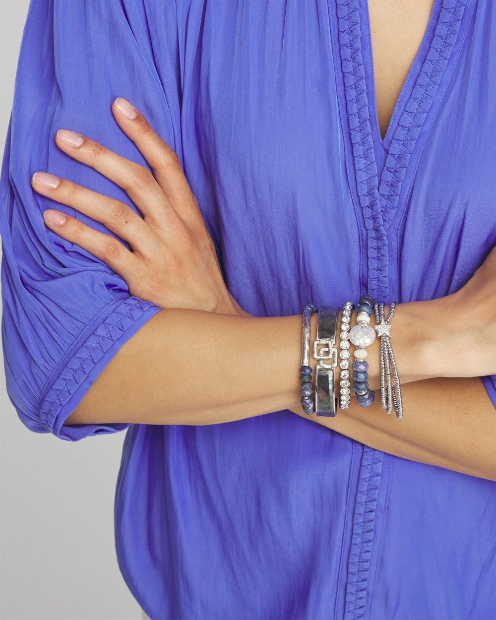 Faux Tennis Stretch Bracelet - US 8252