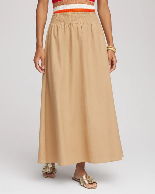 Smocked Pull-On Midi Skirt - US 1792