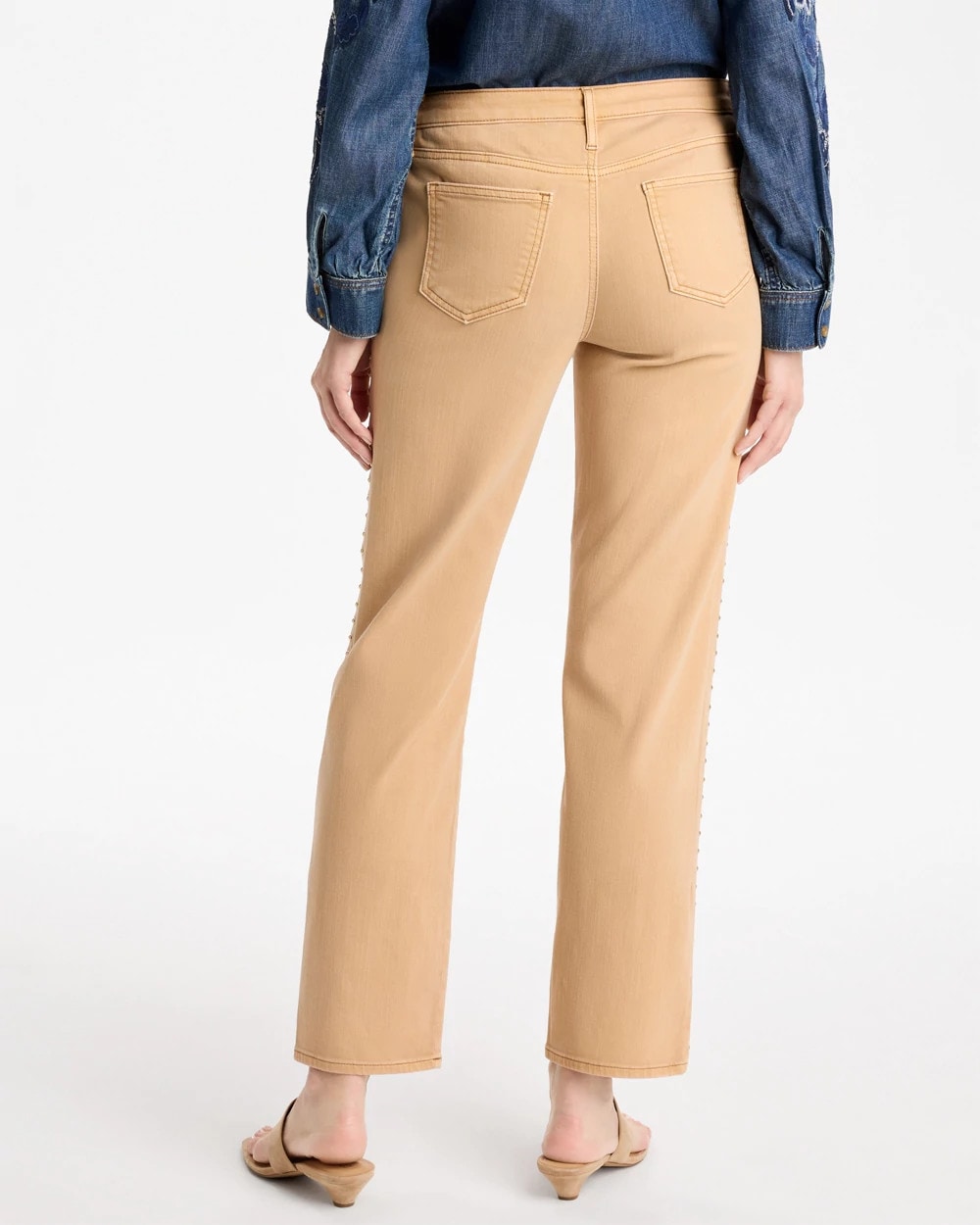 Studded Girlfriend Straight Ankle Jeans - US 8763
