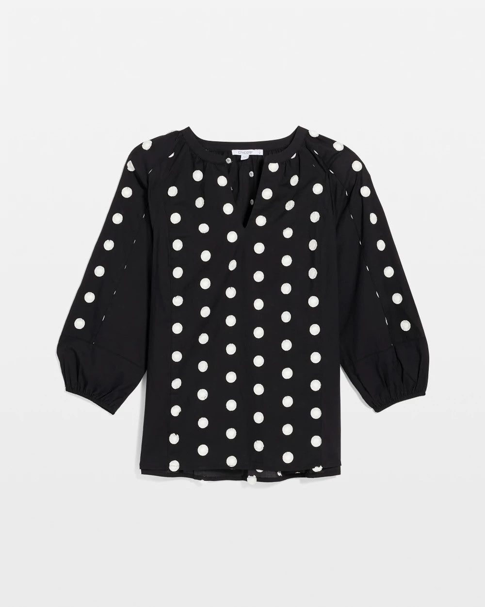 Textured Polka Dot Blouse - US 7236