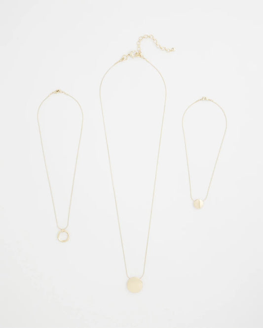 Gold Triple Pendant Necklace - US 3132