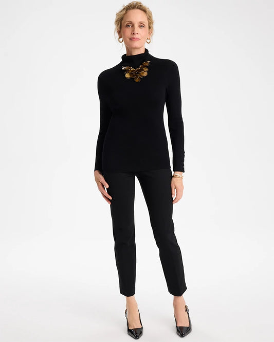 Ella Button Cuff Turtleneck Sweater - US 6984