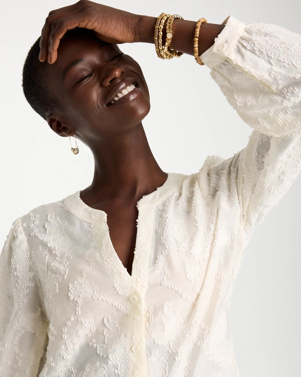 Clip Dot Jacquard Blouse - US 8476